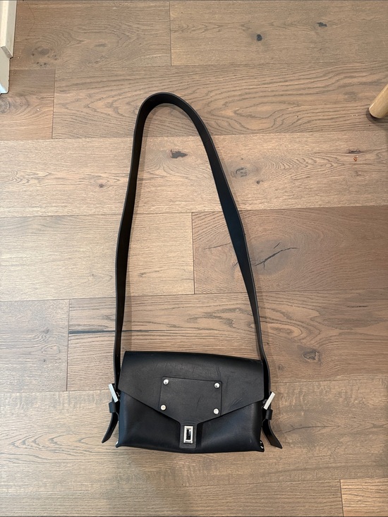 All Saints Handbags - AllSaints Black Leather Crossbody with Silver Accents